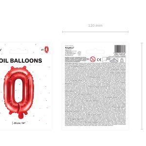 Foil Balloon Letter ''O'', 35cm, red