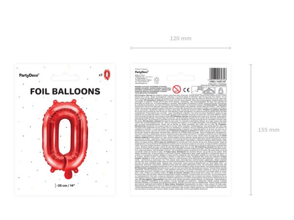 Foil Balloon Letter ''O'', 35cm, red