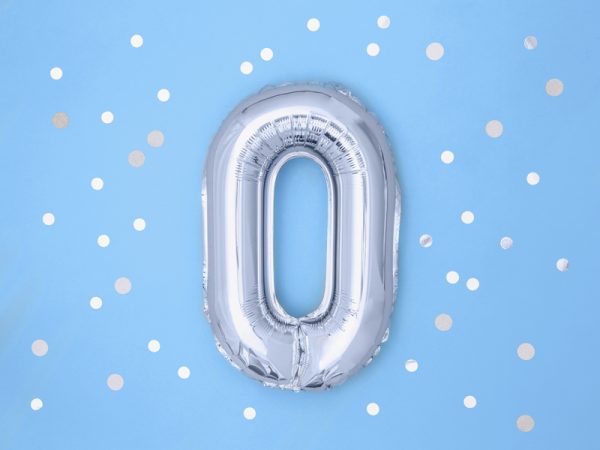 Foil Balloon Letter ''O'', 35cm, silver