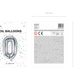 Foil Balloon Letter ''O'', 35cm, silver