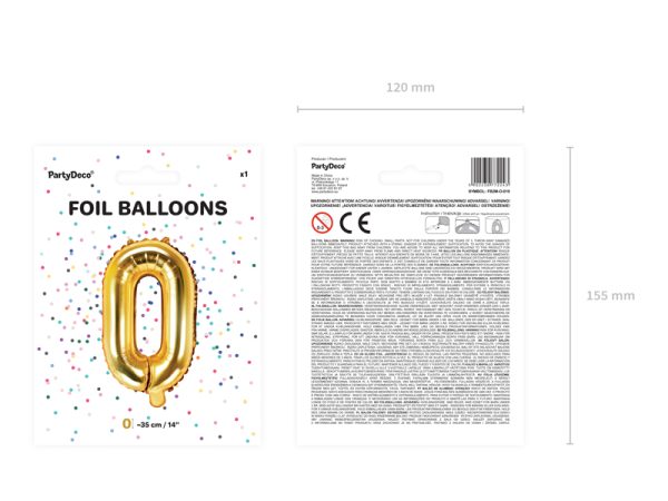 Foil Balloon Letter ''O'', 35cm, gold