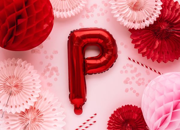 Foil Balloon Letter ''P'', 35cm, red
