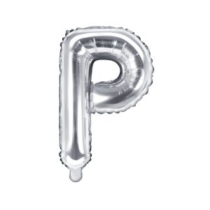 Foil Balloon Letter ''P'', 35cm, silver, 1piece