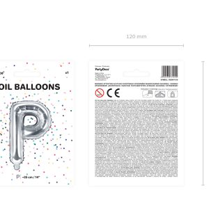 Foil Balloon Letter ''P'', 35cm, silver, 1piece
