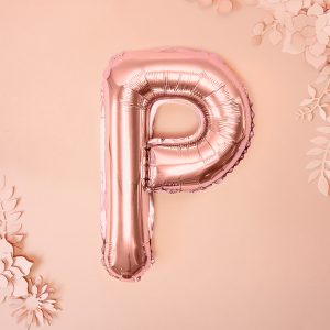 Foil Balloon Letter ''P'', 35cm, rose gold