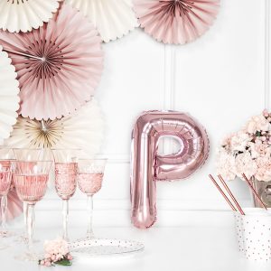 Foil Balloon Letter ''P'', 35cm, rose gold