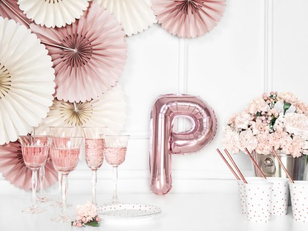 Foil Balloon Letter ''P'', 35cm, rose gold