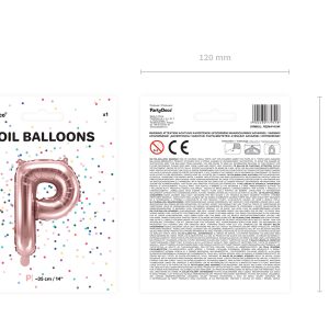 Foil Balloon Letter ''P'', 35cm, rose gold