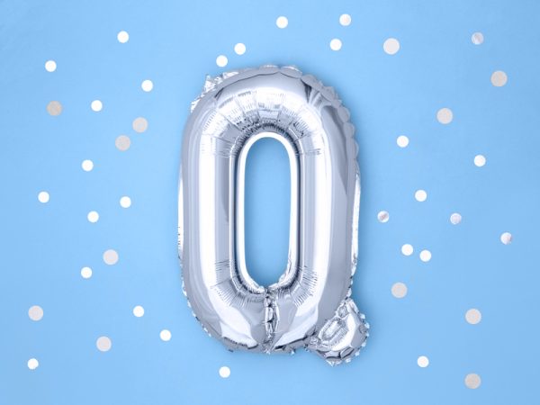Foil Balloon Letter ''Q'', 35cm, silver