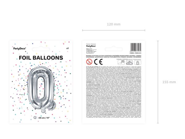 Foil Balloon Letter ''Q'', 35cm, silver