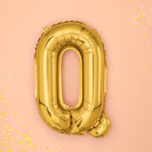 Foil Balloon Letter ''Q'', 35cm, gold