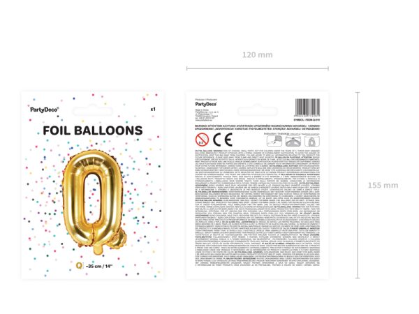 Foil Balloon Letter ''Q'', 35cm, gold