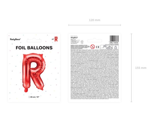 Foil Balloon Letter ''R'', 35cm, red