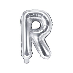 Foil Balloon Letter ''R'', 35cm, silver
