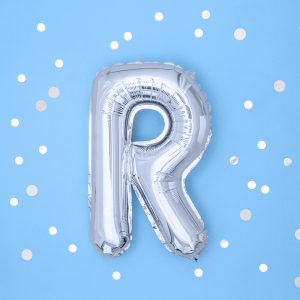 Foil Balloon Letter ''R'', 35cm, silver