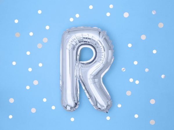 Foil Balloon Letter ''R'', 35cm, silver