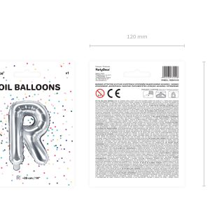 Foil Balloon Letter ''R'', 35cm, silver