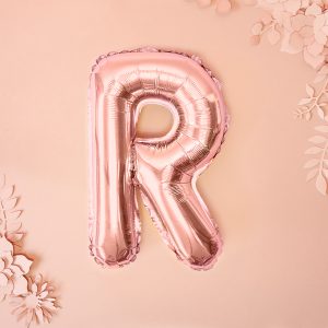 Foil Balloon Letter ''R'', 35cm, rose gold