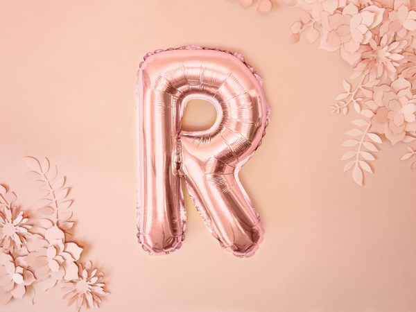 Foil Balloon Letter ''R'', 35cm, rose gold