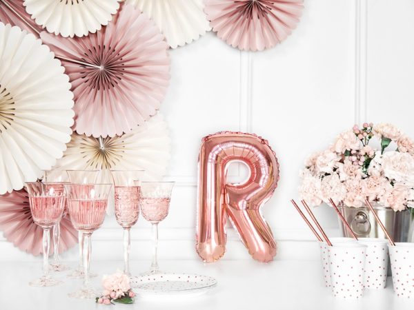 Foil Balloon Letter ''R'', 35cm, rose gold