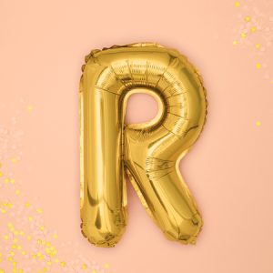 Foil Balloon Letter ''R'', 35cm, gold