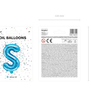 Foil Balloon Letter ''S'', 35cm, blue