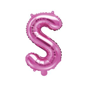 Foil Balloon Letter ''S'', 35cm, dark pink