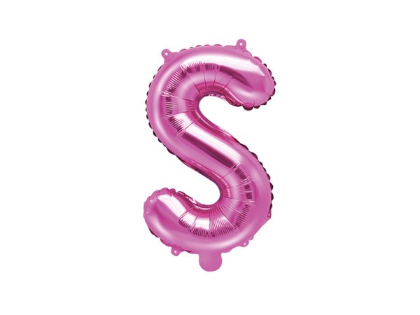 Foil Balloon Letter ''S'', 35cm, dark pink