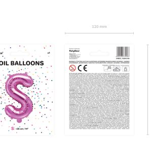 Foil Balloon Letter ''S'', 35cm, dark pink