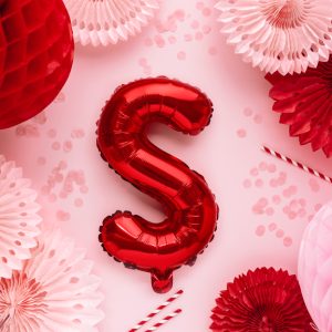 Foil Balloon Letter ''S'', 35cm, red