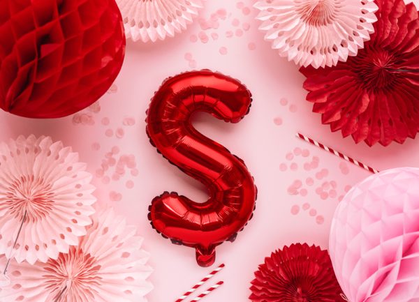 Foil Balloon Letter ''S'', 35cm, red