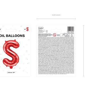 Foil Balloon Letter ''S'', 35cm, red