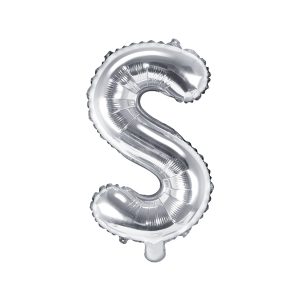 Foil Balloon Letter ''S'', 35cm, silver