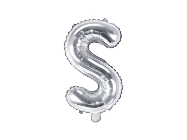 Foil Balloon Letter ''S'', 35cm, silver