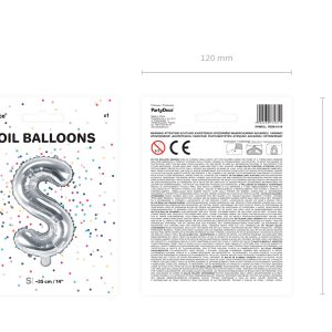 Foil Balloon Letter ''S'', 35cm, silver