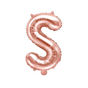 Foil Balloon Letter ''S'', 35cm, rose gold