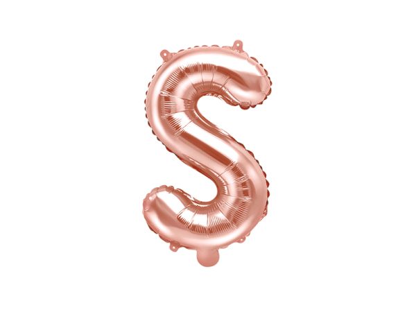 Foil Balloon Letter ''S'', 35cm, rose gold