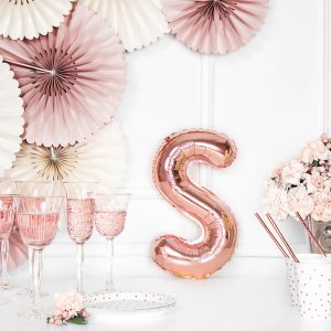 Foil Balloon Letter ''S'', 35cm, rose gold