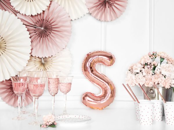 Foil Balloon Letter ''S'', 35cm, rose gold