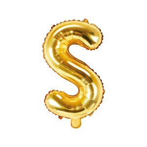 Foil Balloon Letter ''S'', 35cm, gold