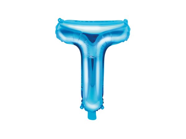 Foil Balloon Letter ''T'', 35cm, blue