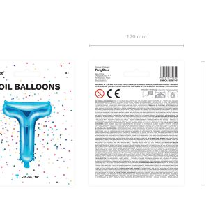 Foil Balloon Letter ''T'', 35cm, blue