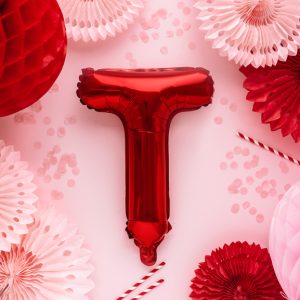 Foil Balloon Letter ''T'', 35cm, red
