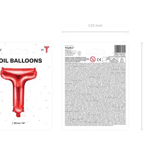 Foil Balloon Letter ''T'', 35cm, red