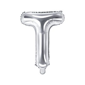 Foil Balloon Letter ''T'', 35cm, silver