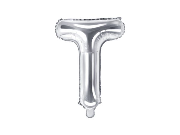 Foil Balloon Letter ''T'', 35cm, silver
