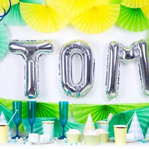 Foil Balloon Letter ''T'', 35cm, silver