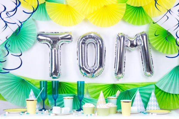 Foil Balloon Letter ''T'', 35cm, silver
