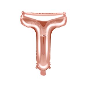 Foil Balloon Letter ''T'', 35cm, rose gold