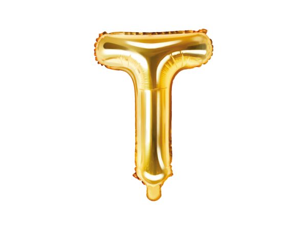 Foil Balloon Letter ''T'', 35cm, gold